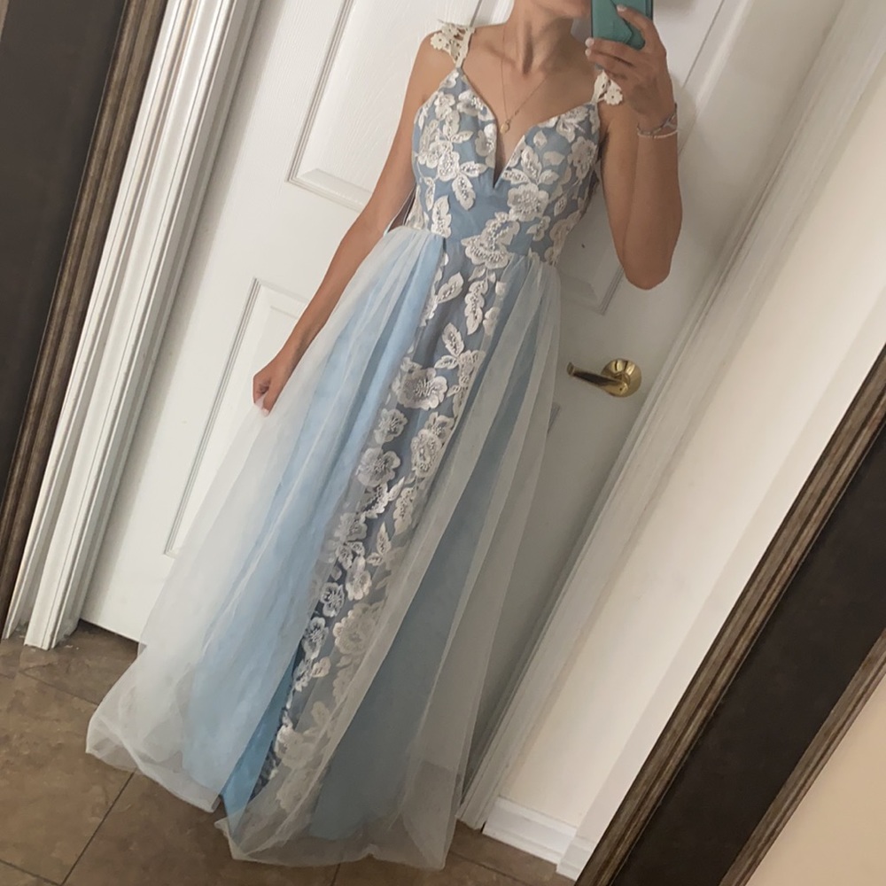 JUMP! Apparel Blue Tulle Maxi “Elsa” Dress size XS